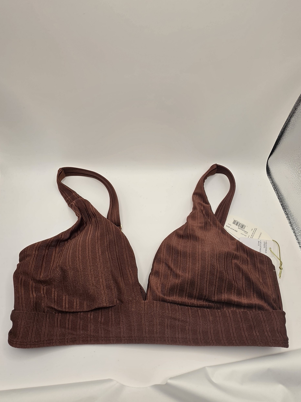 ALO Yoga Ribbed Wireless Bralette - Chocolate Brown